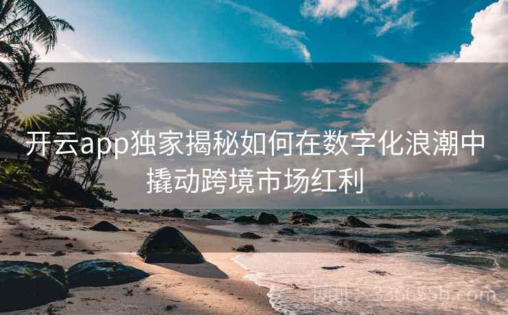 开云app独家揭秘如何在数字化浪潮中撬动跨境市场红利 开云app独家揭秘如何在数字化浪潮中撬动跨境市场红利