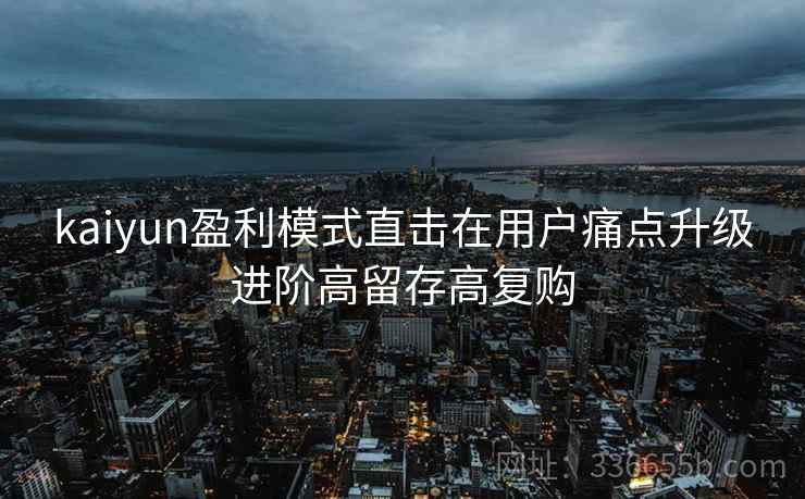 kaiyun盈利模式直击在用户痛点升级进阶高留存高复购