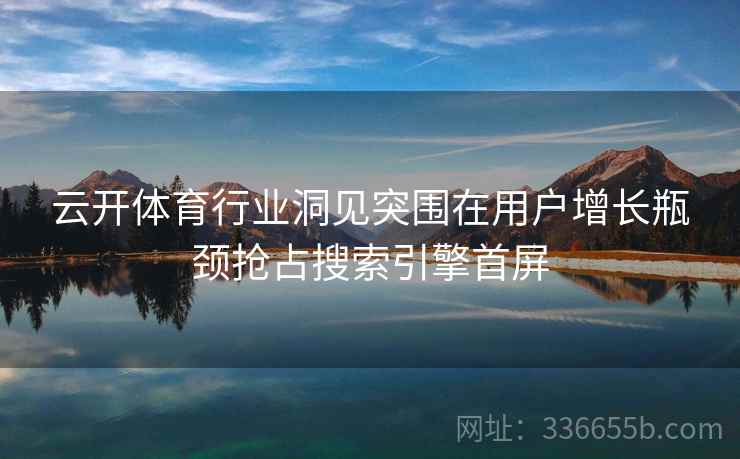 云开体育行业洞见突围在用户增长瓶颈抢占搜索引擎首屏 云开体育行业洞见突围在用户增长瓶颈抢占搜索引擎首屏