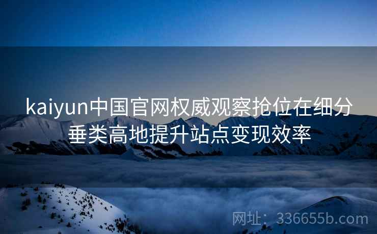 kaiyun中国官网权威观察抢位在细分垂类高地提升站点变现效率